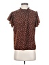 Unbranded 100% Polyester Polka Dots Brown Short Sleeve Blouse Size S - photo 1