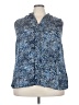 41Hawthorn Animal Print Blue Sleeveless Button-Down Shirt Size 3X - photo 1