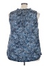 41Hawthorn Animal Print Blue Sleeveless Button-Down Shirt Size 3X - photo 2