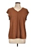 Piazza Italia Brown Short Sleeve Top Size XL - photo 1