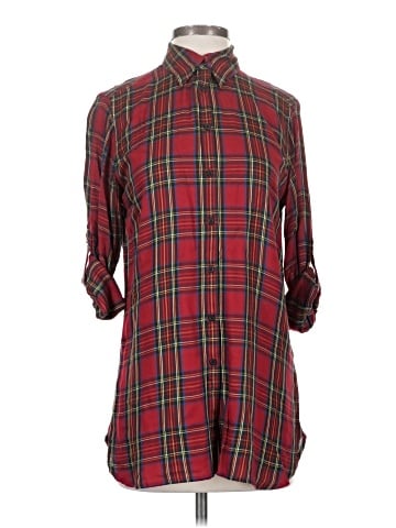 Lauren by Ralph Lauren 3/4 Sleeve Button-Down Shirt (view 1)