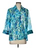 Joanna 100% Polyester Teal Blue 3/4 Sleeve Blouse Size L - photo 1