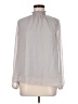 DR2 100% Polyester Polka Dots Gray Long Sleeve Blouse Size M - photo 1