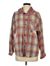Shein 100% Polyester Plaid Pink Long Sleeve Blouse Size S - photo 1