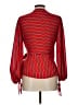 Warehouse 100% Polyester Red Long Sleeve Blouse Size 12 - photo 2