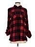 Express Outlet 100% Cotton Plaid Red Long Sleeve Button-Down Shirt Size S - photo 1
