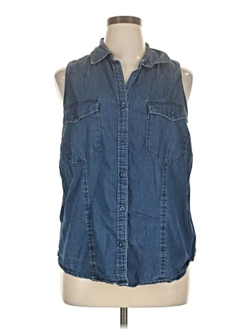 Faded Glory Sleeveless Button-Down Shirt (view 1)