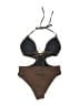 Cupshe Chevron-herringbone Brown One Piece Swimsuit Size S - photo 2