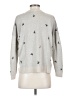 Madewell Bow Print Solid Gray Silver Pullover Sweater Size S - photo 2