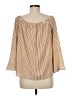 Lumiere 100% Polyester Tan 3/4 Sleeve Blouse Size M - photo 2
