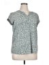 Monday Fun 100% Polyester Animal Print Gray Short Sleeve Blouse Size XL - photo 1