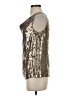 J.Crew Metallic Silver Sleeveless Silk Top Size 0 - photo 5