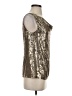 J.Crew Metallic Silver Sleeveless Silk Top Size 0 - photo 4