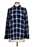 American Eagle Outfitters 100% Viscose Plaid Blue Long Sleeve Button-Down Shirt Size L - photo 1