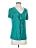 Covington Teal Short Sleeve Blouse Size S - photo 1