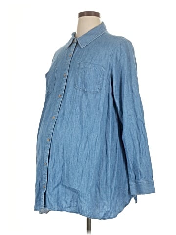 Isabel Maternity Long Sleeve Button-Down Shirt (view 1)