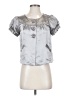 Fire Los Angeles 100% Polyester Metallic Silver Short Sleeve Blouse Size S - photo 1