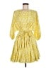 AaKaa 100% Polyester Print Yellow Casual Dress Size M - photo 1