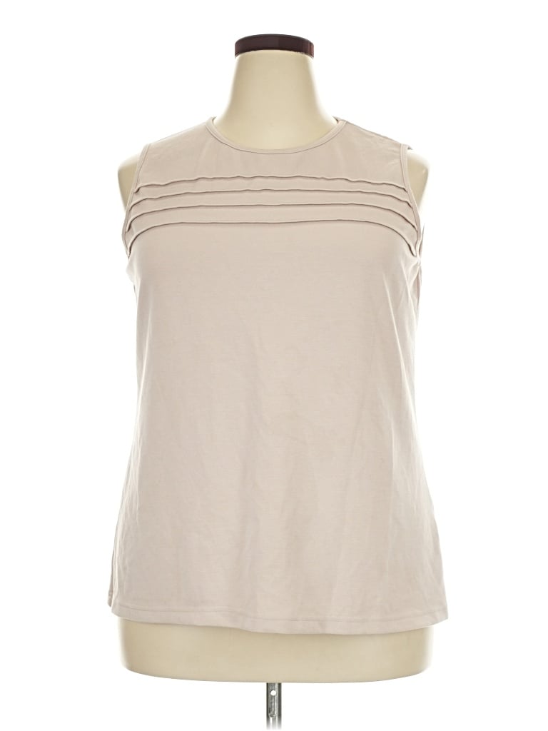 Pre-owned Miholl Sleeveless Top Tan Cold Shoulder Neckline Tops