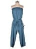Fashion Web 100% Polyester Solid Blue Jumpsuit Size S - photo 1