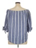 Thread Story 100% Cotton Blue 3/4 Sleeve Blouse Size 1X - photo 2