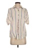 Splendid Stripes Tan Short Sleeve Blouse Size S - photo 1