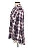 Express 100% Rayon Plaid Burgundy Long Sleeve Button-Down Shirt Size M - photo 5