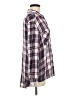 Express 100% Rayon Plaid Burgundy Long Sleeve Button-Down Shirt Size M - photo 4