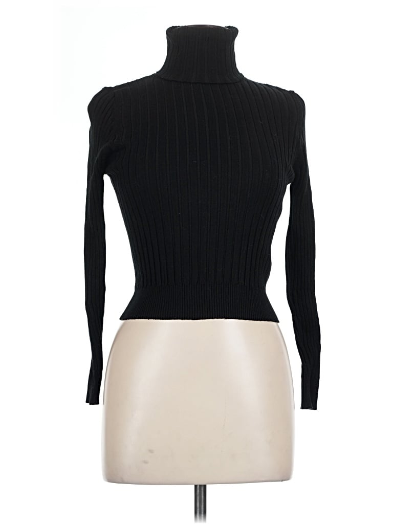 Pre-owned Zara Turtleneck Sweater In Black
