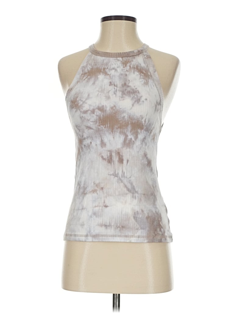 Pre-owned Aemi + Co Tank Top Silver Halter Neckline Tops