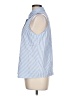 Shein Stripes Blue Sleeveless Button-Down Shirt Size L - photo 5