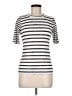 Rag & Bone Stripes Silver Short Sleeve Turtleneck Size M - photo 1