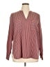 CAbi 100% Polyester Stripes Burgundy Long Sleeve Blouse Size XL - photo 1