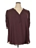 Torrid 100% Polyester Burgundy 3/4 Sleeve Blouse Size 3X Plus (3) - photo 1