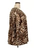 Bold Elements Animal Print Brown Long Sleeve Blouse Size 3X - photo 4
