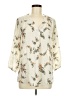 Jon & Anna 100% Polyester Floral Ivory 3/4 Sleeve Blouse Size M - photo 1