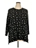 Chaps 100% Cotton Black 3/4 Sleeve Blouse Size 3X - photo 1