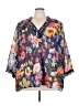 eShakti Floral Blue 3/4 Sleeve Blouse Size 3X - photo 1