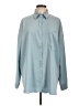 Shein 100% Polyester Solid Blue Long Sleeve Blouse Size L - photo 1