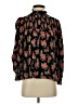 Angie 100% Rayon Floral Black Long Sleeve Blouse Size S - photo 1