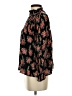 Angie 100% Rayon Floral Black Long Sleeve Blouse Size S - photo 5