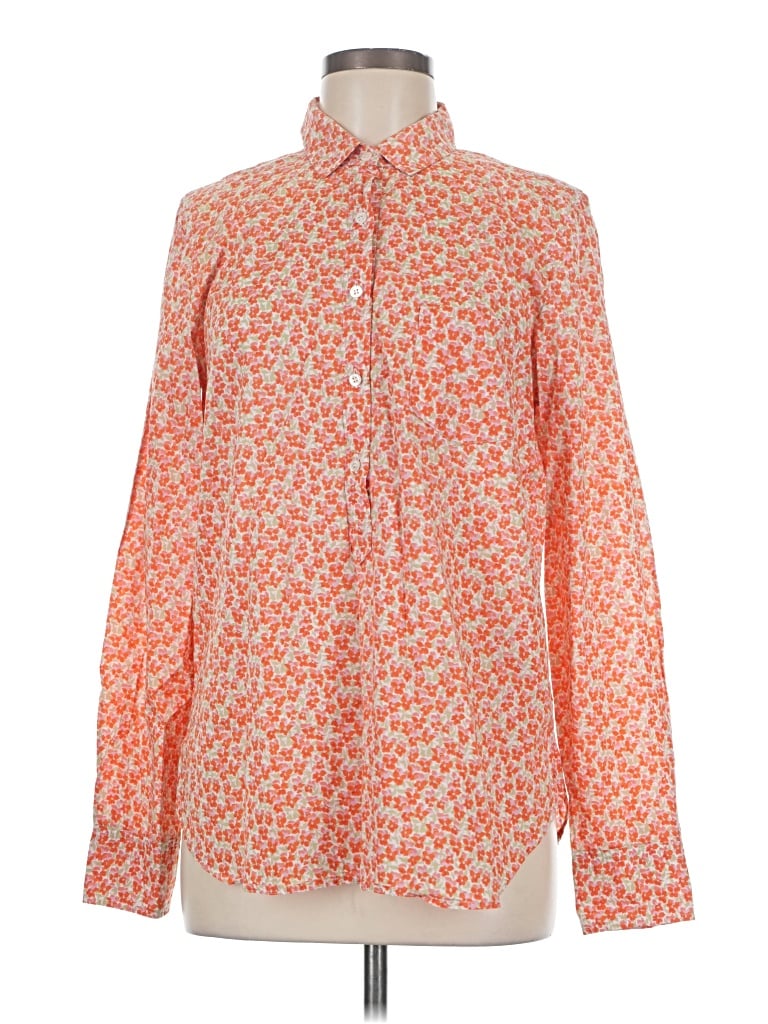 Pre-owned Jcrew Long Sleeve Blouse In Orange