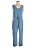 Love Tree Solid Blue Jumpsuit Size L - photo 1