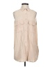 Equipment Tan Sleeveless Button-Down Shirt Size XS - photo 1