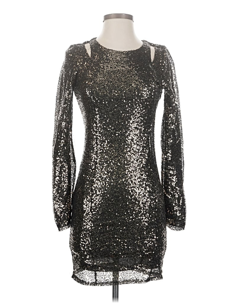 Pre-owned Lucca Couture Cocktail Dress In Silver