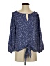 West Kei 100% Polyester Blue 3/4 Sleeve Blouse Size S - photo 1