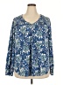 Lane Bryant Blue Long Sleeve Blouse Size 18 - 20 Plus - photo 1