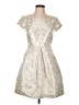 Weekend Max Mara 100% Cupro Metallic Silver Cocktail Dress Size 10 - photo 1