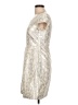 Weekend Max Mara 100% Cupro Metallic Silver Cocktail Dress Size 10 - photo 5