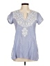 Sulu Collection Blue Short Sleeve Blouse Size 6 - photo 1